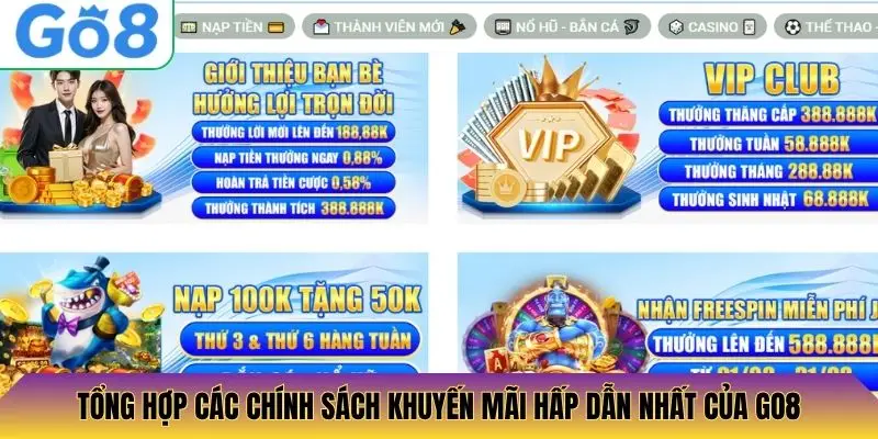 Tổng hợp các chính sách khuyến mãi hấp dẫn nhất của Go8
